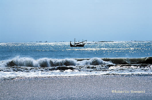 View from Jimbaran beach, Vista dalla spiaggia di Jimbaran